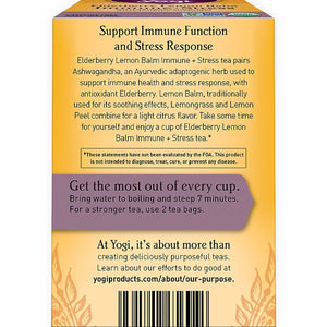 Yogi Tea - Elderberry Lemon Balm Immune + Stress