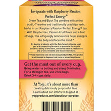 Cargar imagen en el visor de la galería, Yogi Tea - Raspberry Passion Perfect Energy Tea